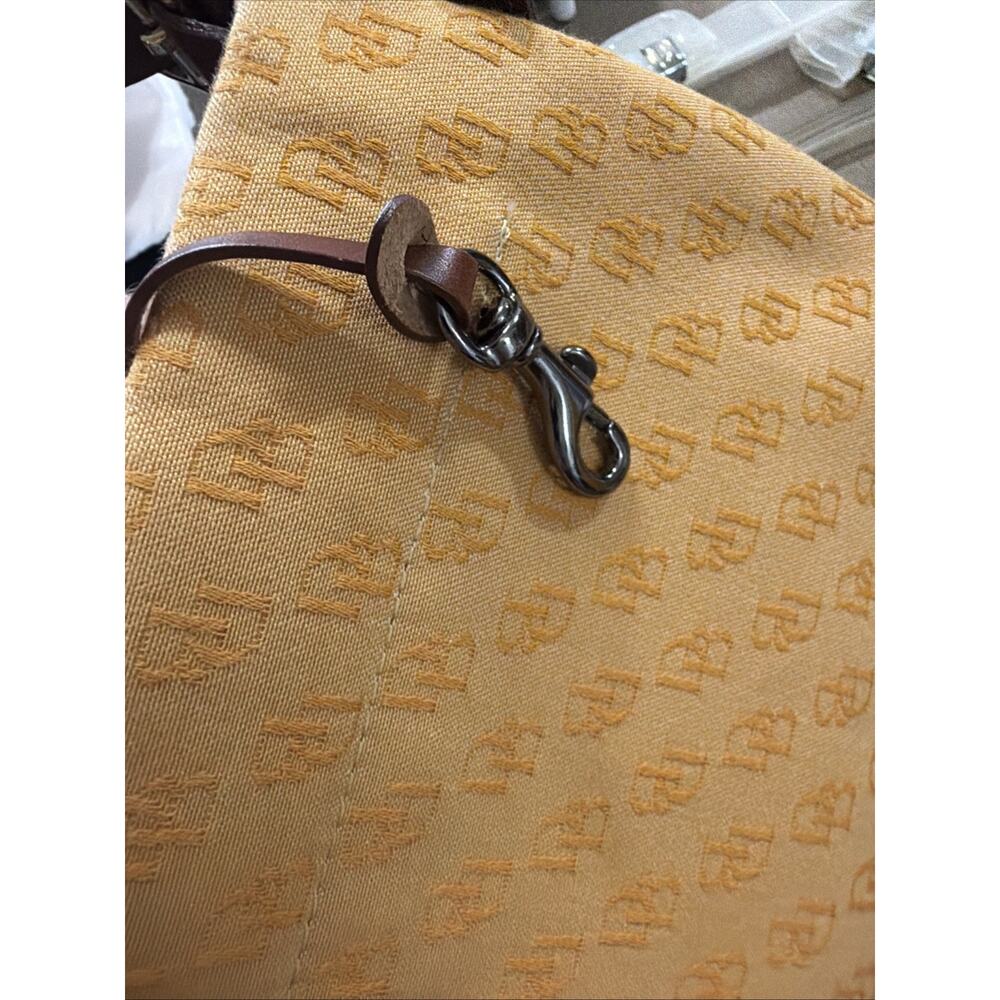 Dooney & Bourke Mustard and Brown Canvas bag - Picture 6 of 8